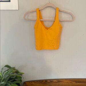 Lululemon Athletica Orange Yellow Fitted Crop Tank